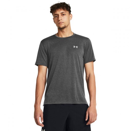 UNDER ARMOUR Męska koszulka do biegania Under Armour UA Launch Camo Shortsleeve  szara Szary