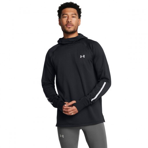 UNDER ARMOUR Męski longsleeve do biegania Under Armour UA Launch Elite Cw Balaclava Hoody  czarny Czarny