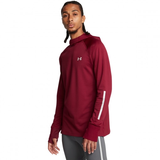 UNDER ARMOUR Męski longsleeve do biegania Under Armour UA Launch Elite Cw Balaclava Hoody  czerwony Czerwony