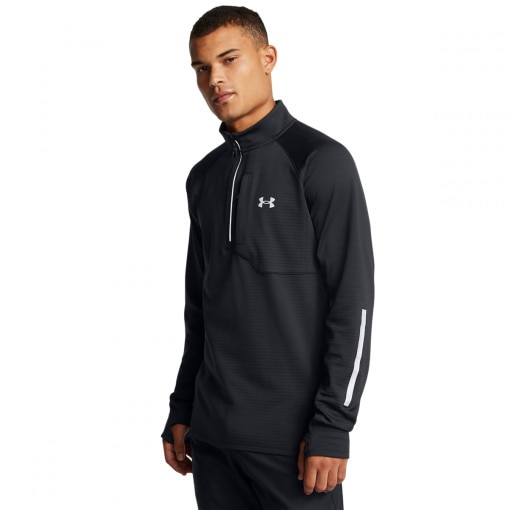 UNDER ARMOUR Męska bluza do biegania Under Armour UA Launch Elite Cw Half Zip  czarna Czarny