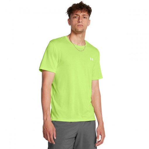 UNDER ARMOUR Męska koszulka do biegania Under Armour UA Launch Shortsleeve  zielona Limonka