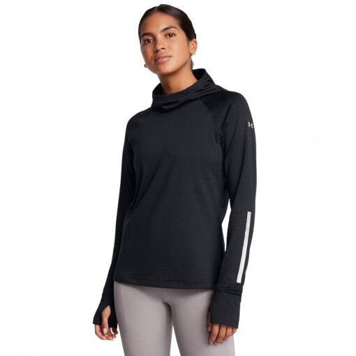 UNDER ARMOUR Damski longsleeve do biegania z kapturem Under Armour UA Le Cw Balaclava Hoodie czarny Czarny