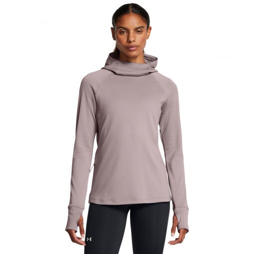 UNDER ARMOUR Damski longsleeve do biegania z kapturem Under Armour UA Le Cw Balaclava Hoodie  beżowy Beżowy