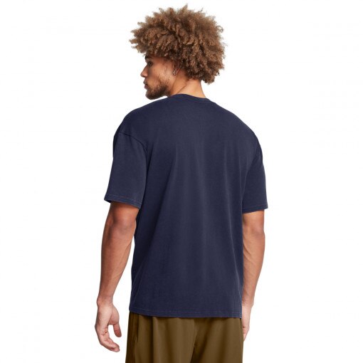 Męski t-shirt z nadrukiem Under Armour UA M Hw Os Logo Wash Ss - granatowy