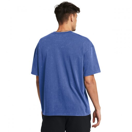 Męski t-shirt z nadrukiem Under Armour UA M Hw Os Logo Wash Ss - niebieski