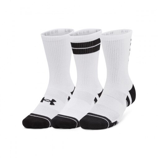 UNDER ARMOUR Skarpetki treningowe uniseks Under Armour UA Perf Tech Nov 3pk Crew białe Biały