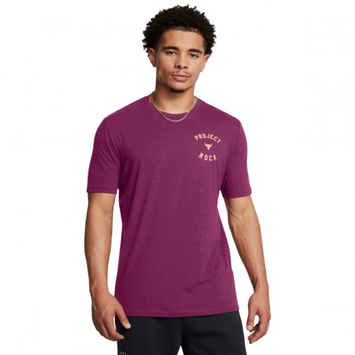  UNDER ARMOUR Męska koszulka treningowa Under Armour Project Rock 7 S  fioletowa  Fioletowy