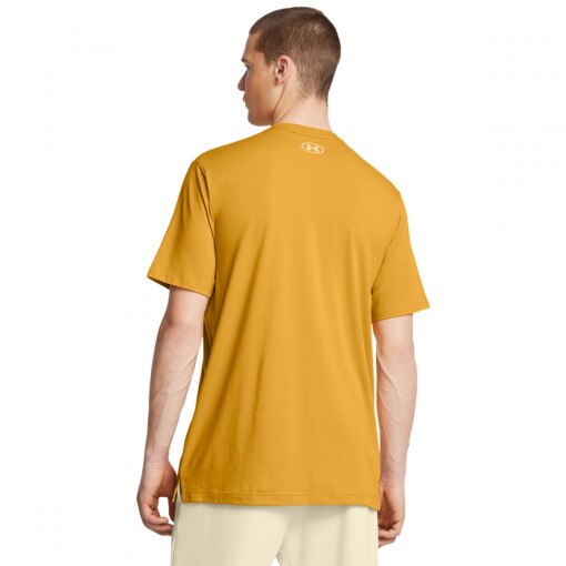 Męski t-shirt z nadrukiem Under Armour Project Rock Made Not Born Short Sleeve - żółty 