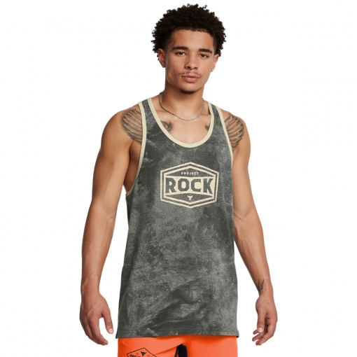 UNDER ARMOUR Męski top treningowy Under Armour UA Project Rock Tools Of The Trade Racer Tank  zielony  Zielony