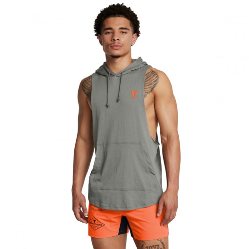 UNDER ARMOUR Męski top treningowy Under Armour UA Men's Project Rock Sleeveless Hoodie  zielony  709