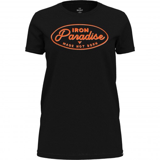 UNDER ARMOUR Damska koszulka treningowa Under Armour UA Project Rock W Hw Ss Tools  czarna Czarny