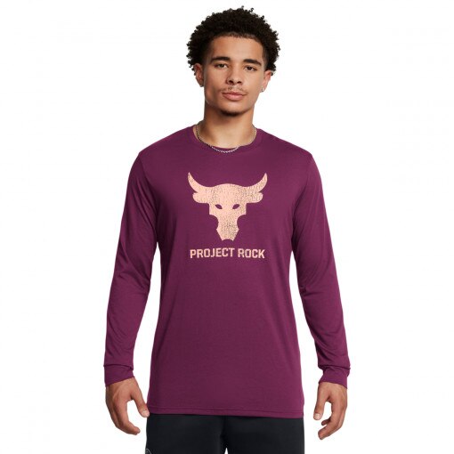 Obrazek dla: UNDER ARMOUR Męski longsleeve treningowy Under Armour Project Rock Brahma Bull Ls  fioletowy  Fioletowy