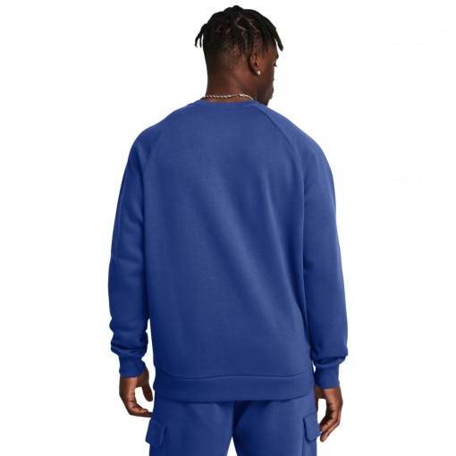 Męska bluza dresowa nierozpinana bez kaptura Under Armour UA Rival Fleece Crew - niebieska