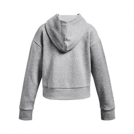 Dziewczęca bluza dresowa nierozpinana z kapturem Under Armour UA Rival Fleece Crop Hoodie - szara