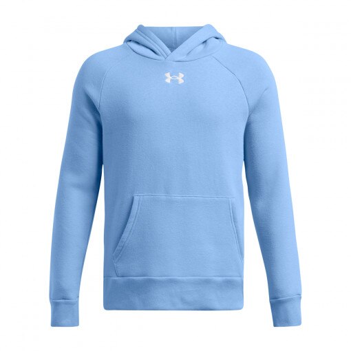 UNDER ARMOUR Chłopięca bluza dresowa nierozpinana z kapturem Under ArmourUA Rival Fleece Hoodie  niebieska Niebieski