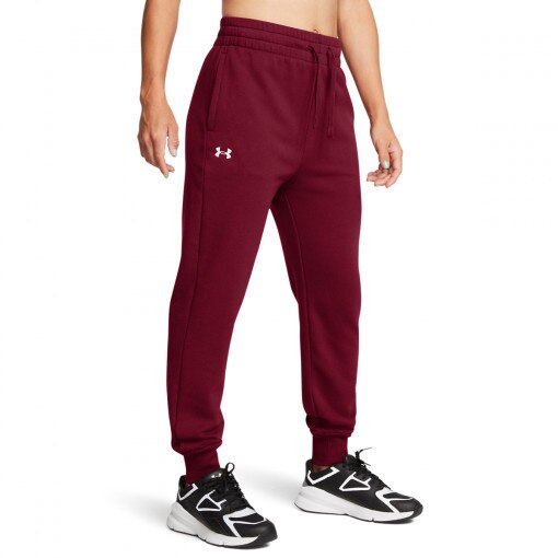 Damskie spodnie dresowe Under Armour UA Rival Fleece Jogger - czerwone