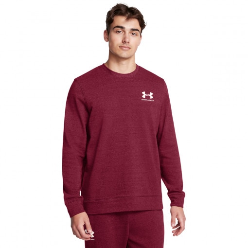 Obrazek dla: UNDER ARMOUR Męska bluza dresowa nierozpinana bez kaptura Under Armour UA Rival Terry LC Crew  czerwona Czerwony