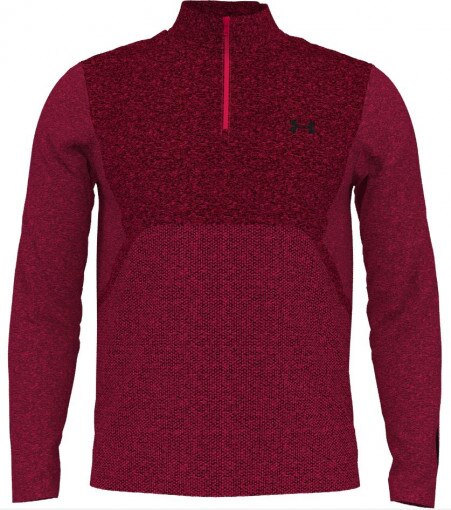 UNDER ARMOUR Męski longsleeve do biegania Under Armour UA Seamless Stride 1/4 Zip  czerwony Czerwony