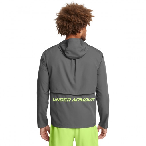 Męska kurtka do biegania Under Armour UA Storm Run Hooded Jacket - szara