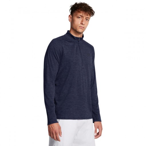 UNDER ARMOUR Męski longsleeve treningowy Under Armour UA Tech Textured 1/2 Zip  granatowy Granatowy