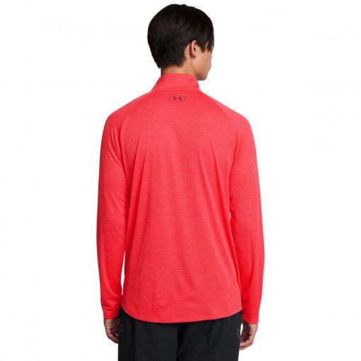 Męski longsleeve treningowy Under Armour UA Tech Textured 1/2 Zip - czerwony