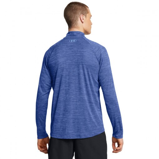 Męski longsleeve treningowy Under Armour UA Tech Textured 1/2 Zip - niebieski