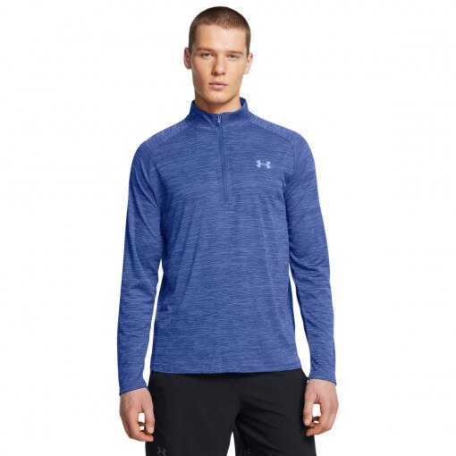 UNDER ARMOUR Męski longsleeve treningowy Under Armour UA Tech Textured 1/2 Zip  niebieski Niebieski