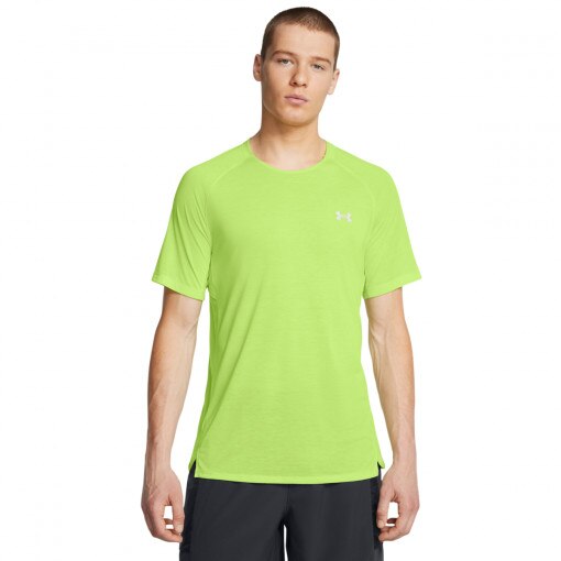 UNDER ARMOUR Męska koszulka do biegania Under Armour UA Trail Run Shortsleeve  zielona Limonka