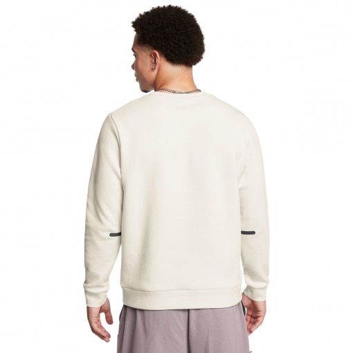 Męska bluza dresowa  nierozpinana bez kaptura Under Armour UA Unstoppable Flc Crew Eu - beżowa