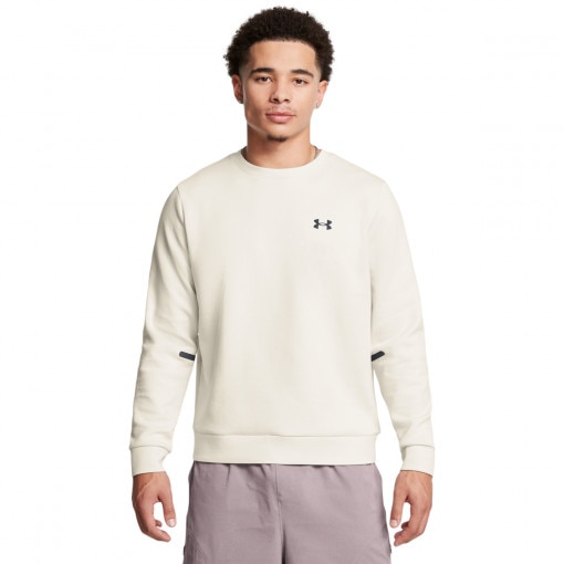 UNDER ARMOUR Męska bluza dresowa  nierozpinana bez kaptura Under Armour UA Unstoppable Flc Crew Eu  beżowa Beżowy