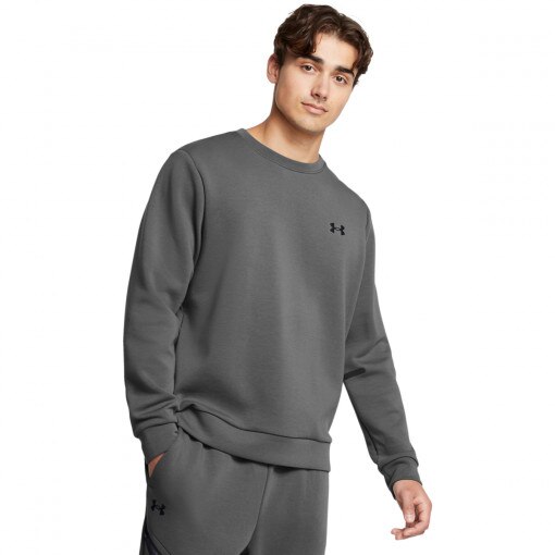 UNDER ARMOUR Męska bluza dresowa  nierozpinana bez kaptura Under Armour UA Unstoppable Flc Crew Eu  szara Szary