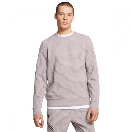 UNDER ARMOUR Męska bluza dresowa nierozpinana Under Armour UA Unstoppable Flc Txtr Crew  beżowa Beżowy
