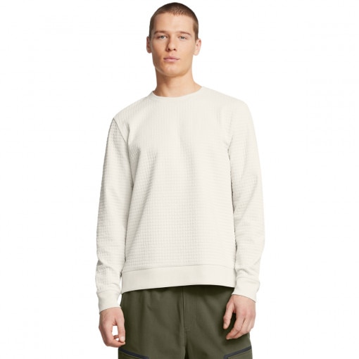 UNDER ARMOUR Męska bluza dresowa nierozpinana Under Armour UA Unstoppable Flc Txtr Crew  biała Biały
