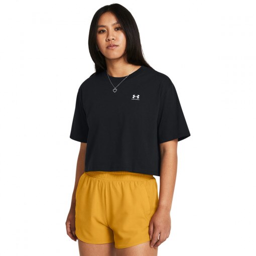 UNDER ARMOUR Damski tshirt croptop Under Armour UA W Boxy Crop Logo Ss  czarny Czarny