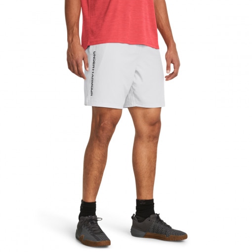 Męskie spodenki treningowe Under Armour UA Tech Woven Wordmark Short - białe