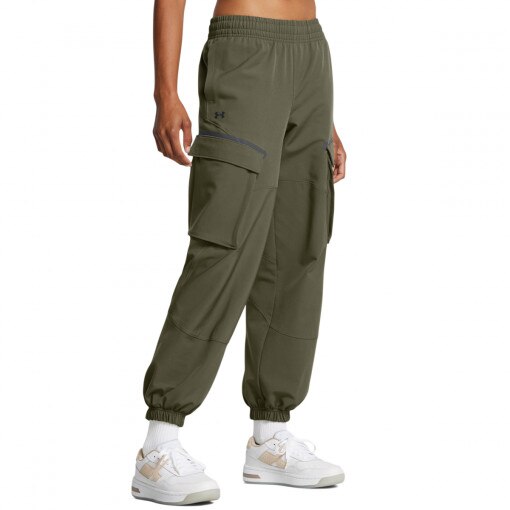 Damskie spodnie treningowe Under Armour Unstoppable Cargo Pant - oliwkowe/khaki