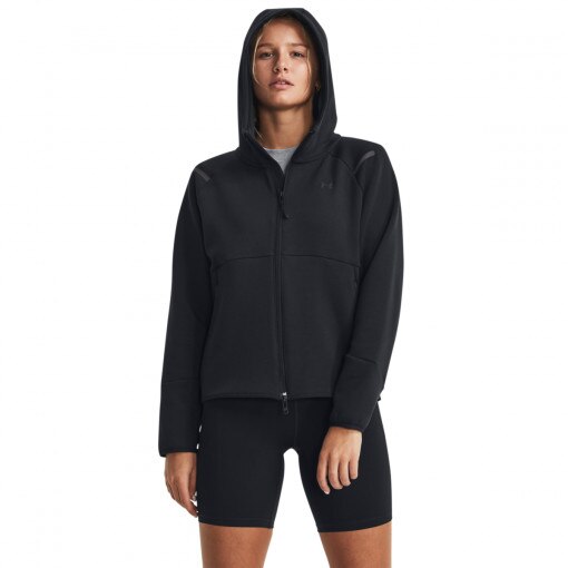 UNDER ARMOUR Damska bluza treningowa rozpinana z kapturem Under Armour Unstoppable Fleece FZ  czarna Czarny