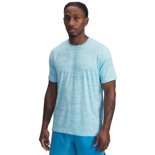 UNDER ARMOUR Męska koszulka treningowa Under Armour Vanish Energy Printed SS  niebieska Niebieski