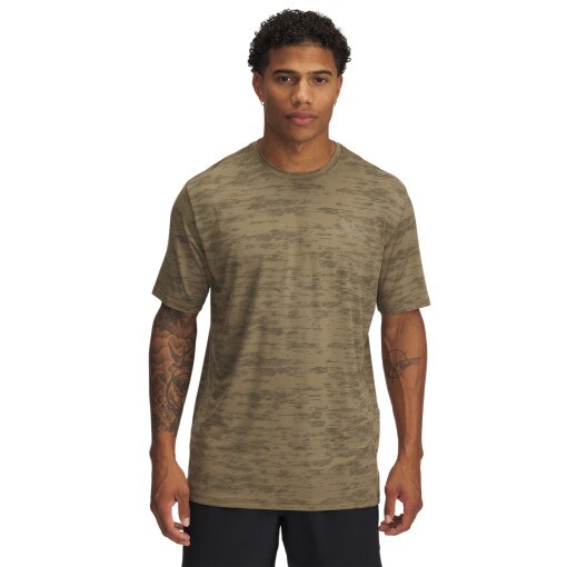 UNDER ARMOUR Męska koszulka treningowa Under Armour Vanish Energy Printed SS  brązowa Brązowy