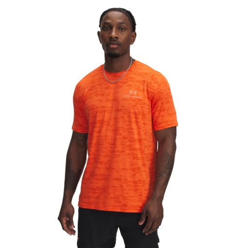 UNDER ARMOUR Męska koszulka treningowa Under Armour Vanish Energy Printed SS  pomarańczowa Pomarańczowy