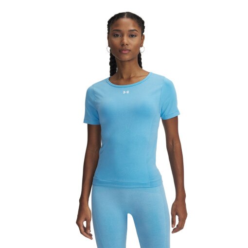 UNDER ARMOUR Damska koszulka treningowa Under Armour Vanish Seamless Washed SS  niebieska Niebieski