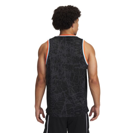 Męski top do koszykówki Under Armour Zone Pro Mesh Tank Printed - czarny