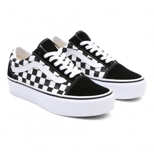 VANS Damskie buty VANS Old Skool Platform  białe Czarnobiały