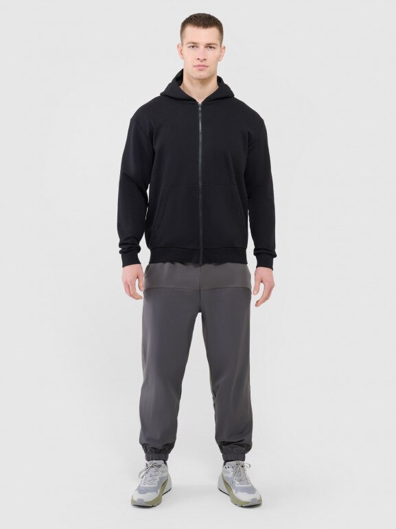 Męska bluza dresowa rozpinana z kapturem Outhorn OTHWAW24TSWSM1696 - czarna