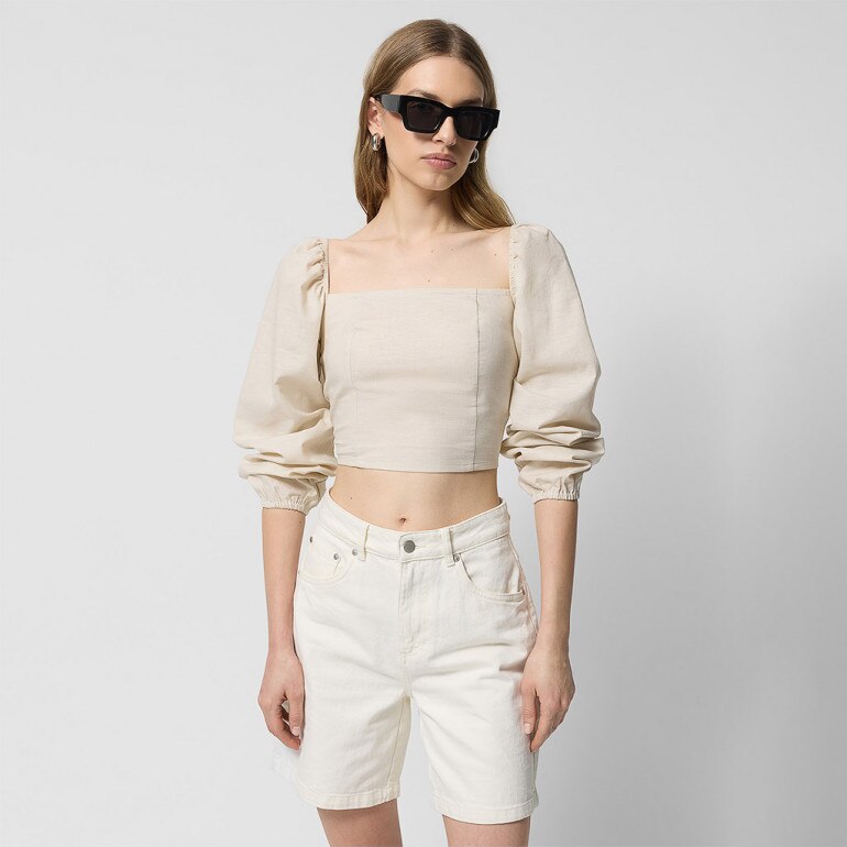 Damska bluzka Outhorn OTHWSS24TSHIF064 - beżowa