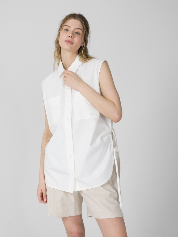 Damska koszula bez rękawów Outhorn OTHSS23TSHIF019 - biała