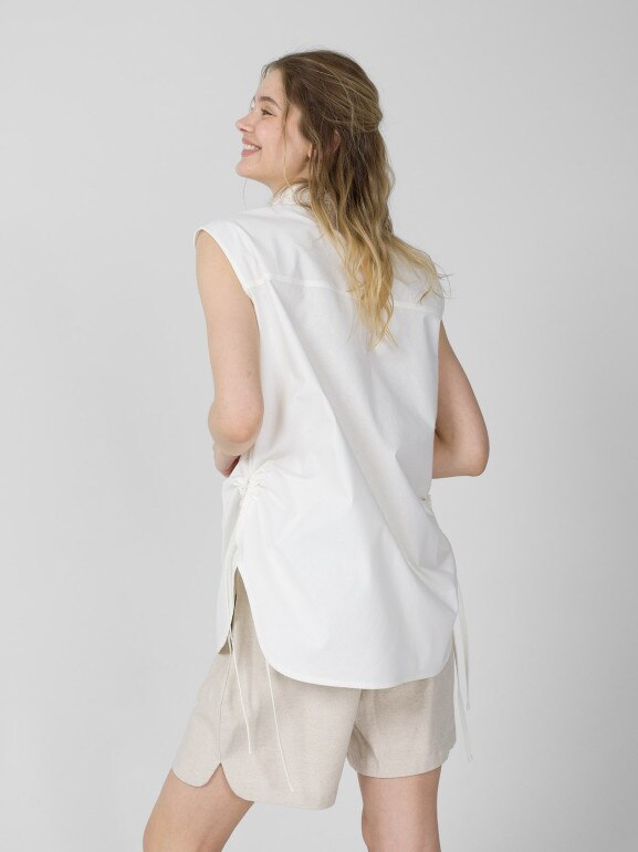 Damska koszula bez rękawów Outhorn OTHSS23TSHIF019 - biała