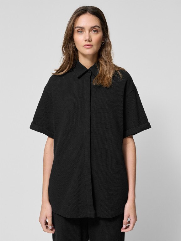 Damska koszula Outhorn OTHWSS24TSHIF062 - czarna