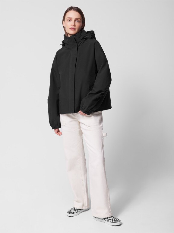 Damska kurtka przejściowa Outhorn OTHWSS24TJACF198 - czarna