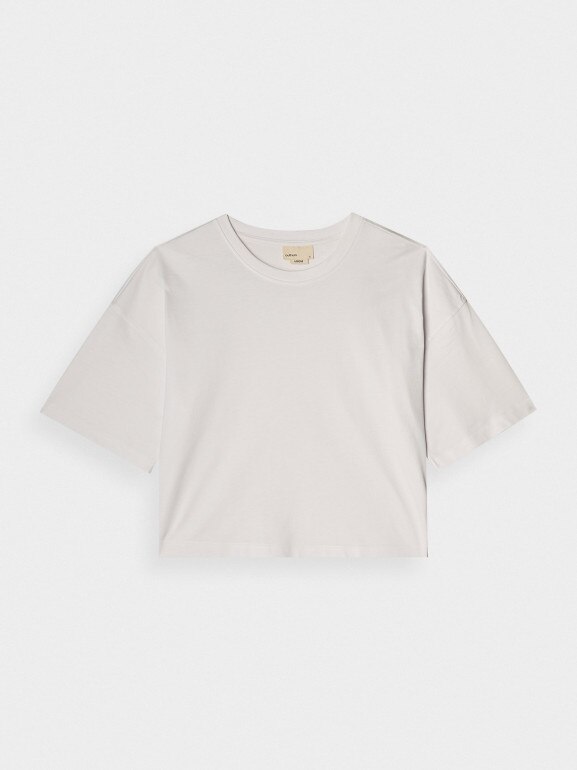 Damski t-shirt oversize Outhorn OTHWAW24TTSHF2341 - biały